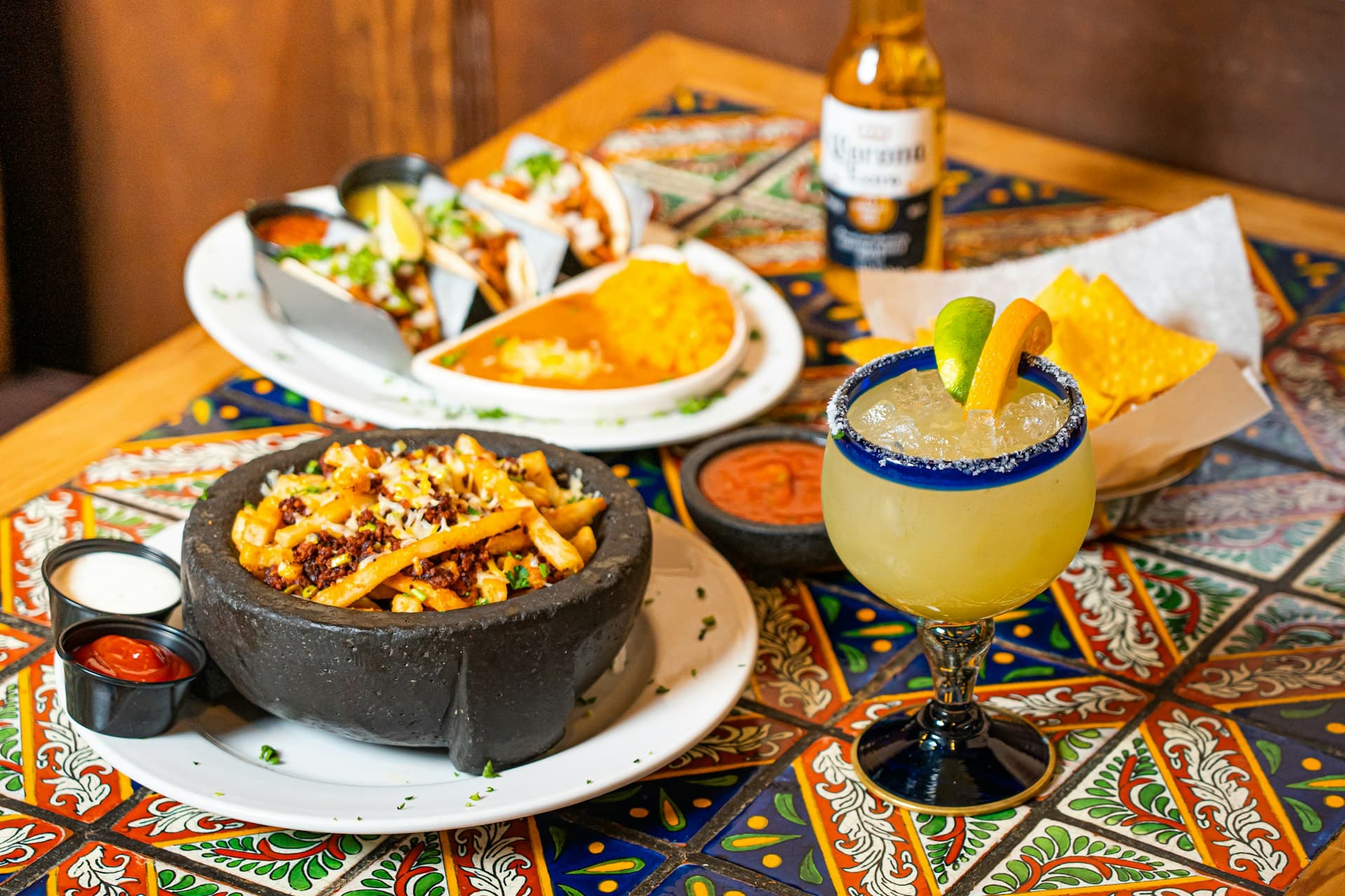 Sizzling fajitas, tacos, and a margarita at Chile Colorado Mexican Grill